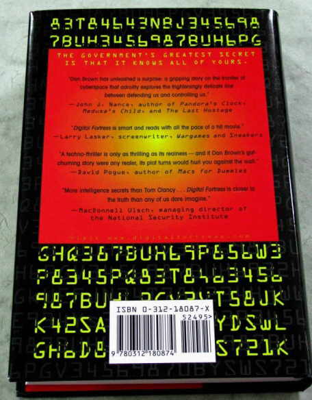 SIGNED DAN BROWN - DIGITAL FORTRESS - FIRST EDITION, 1998