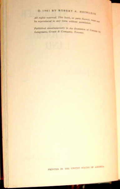 Robert A. Heinlein - STRANGER IN A STRANGE LAND - First Edition, 1961